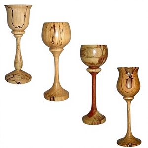 Juego de Copas de Vino de Madera Ecológicas Hechas a Mano, Juego de 6-10 Copas de Diseño Moderno Único, Capacidad de 250 ml, para Fiestas de Cócteles - Product Image 1
