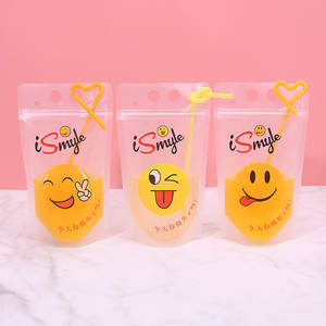 Пластиковые пакеты для напитков с отверстиями сверху, прозрачные пакеты для напитков с трубочкой, пакеты для смузи, многоразовые пакеты на молнии, прочные пакеты - Product Image 5