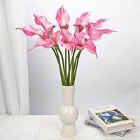 Fleurs artificielles Calla Lily colorées à longue tige, pour grand vase, en PU durable, faites à la main, bouquet de mariage moderne, Noël, Pâques