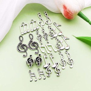 Antique Silver Alloy Musical <b>Note</b> Pendants Mixed Shapes For Earring Making DIY Jewelry Accessories Zinc Alloy Plated - Product Image 4
