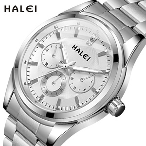 Montres à quartz HALEI pour couple, neuves et originales, bracelet en acier inoxydable, montre-bracelet tendance pour homme et femme, mouvement japonais - Product Image 2
