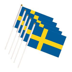 Guhumi 14*21 cm mano sueca bandera promocional venta al por mayor pequeña mano sueca ondeando Bandera de elección nacional - Product Image 3