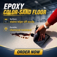 Peinture de sol en sable coloré époxy résistant aux rayures, revêtement décoratif sans joint pour hall d'hôtel