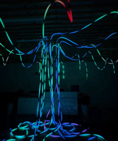 Tube néon LED RGBIC Dream Color 360 degrés avec gaine noire pour la décoration de scène, de cabine DJ et de bar