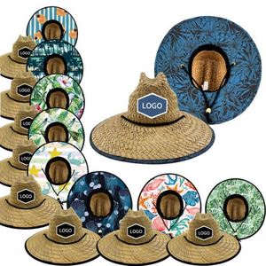 Sombreros de Paja de Alta Calidad al por Mayor, Sombrero de Vaquero de Paja Natural, Sombreros de Paja Personalizados para Protección Solar Tropical, Sombreros de Paja para Salvavidas de Playa - Product Image 1