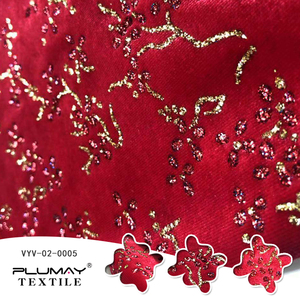 Nuevo diseño 95% Poliéster 5% Spandex Tela de terciopelo de Corea con brillo dorado para prendas de vestir - Product Image 6