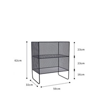 Étagère de Table sur pied noire, en fil métallique, pour maison et meubles de salon, 1 pièce