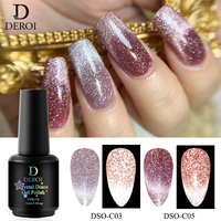 Deroi Flash Cat Eye Vernis Gel Magnétique Magic Crystal Disco Réfléchissant Cat Eye uv Gel Vernis À Ongles