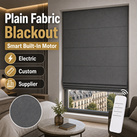Stores romains occultants électriques sur mesure, motorisés intelligents, en tissu uni intégré, fournisseur pour hôtels et appartements (UE)