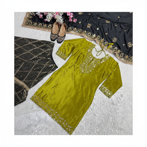 Ensemble de costumes de soirée pour femmes de designer avec broderie lourde - Product Image 1