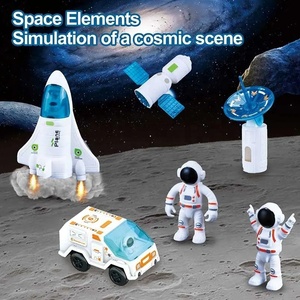 2025 juguetes espaciales para niños, 32 Uds., pista de carreras de construcción eléctrica con astronautas, juego educativo de pista de riel espacial de alta velocidad DIY - Product Image 3