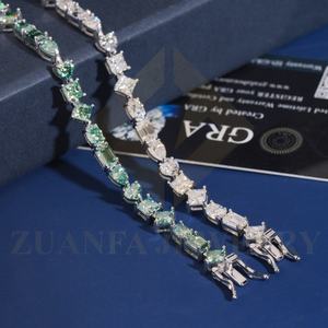 Cadena de Tenis de Moissanita con Diseño Nuevo y Elegante, Chapada en Oro de 18K, Cadena de Tenis de Moissanita de Plata de Ley 925 - Product Image 2