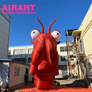 Modèle de <span class=keywords><strong>homard</strong></span> géant gonflable pour publicité de restaurant, ballon mascotte de crabe rouge gonflable pour la décoration des pelouses de parcs - Product Image 1