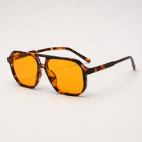 Lunettes de soleil double pont pour hommes et femmes, style coréen rétro, grande monture, protection UV400, anti-reflet, tendance