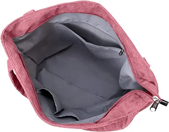 Bags Women Big Capacity Corduroy Foldable Lady Handbag Zipper Shoulder Bag Fashionable Women Tote Bag
