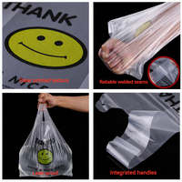 Sac en plastique HDPE réutilisable avec poignée souple, design imprimé en gravure, facile à transporter pour un usage quotidien, emballage pour supermarché