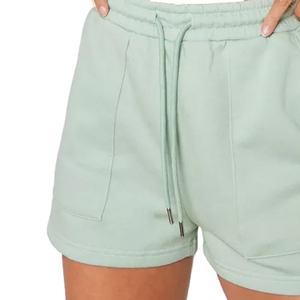 Shorts de sport pour femmes, nouvelle mode, coupe ample, en coton bleu, avec logo brodé, personnalisables par le fournisseur - Product Image 4