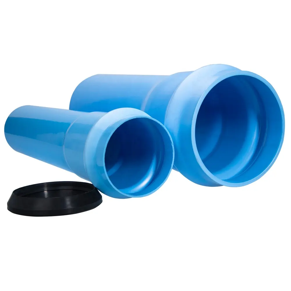 Venta de fábrica, tubería de plástico de agua de gran diámetro, color azul, Pvc-o, drenaje de riego agrícola, precio de tubería de agua de plástico