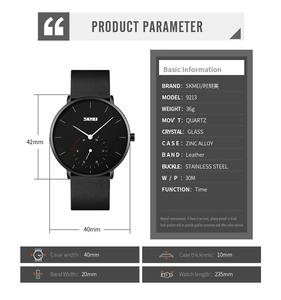 high-quality Custom Own Brand 40mm Small Seconds Dial Business Minimalist Men's Waterproof Leather Wristwatch Quartz Movement - Product Image 5