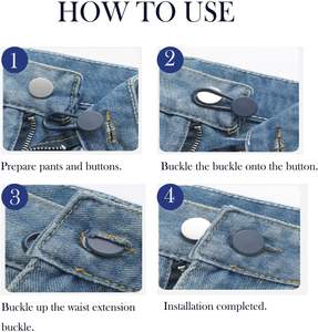 18 pièces d'extensions de boutons en PVC rectangulaires et carrés, style tige, élastiques et réglables pour la taille, pour hommes, femmes, chemises, jupes, jeans, vêtements de maternité - Product Image 4