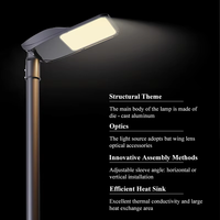 Lampadaire LED moderne en alliage d'aluminium moulé sous pression, alimentation AC/DC, IP66, lampe routière, autoroute, CE RoHS