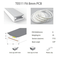 Tube néon LED T0511/0513/0515, bande lumineuse LED flexible 5050, tuyau en gel de silice silicone pour lumières PCB WS2812 WS2815 8/10/12mm