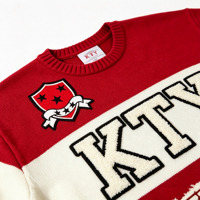Pull exclusif sur mesure pour fraternité grecque, broderie, fil respirant à âme en filé, coupe oversize, pour club de fraternité