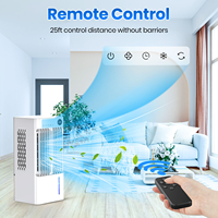 Ventilador de Enfriamiento Remoto Super Grande de 5L 90 °   Ventilador Oscilante con Temporizador de 1 a 24 Horas, 3 Velocidades, 70W, LED, con Ruedas Universales