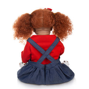 Muñecas Bebé Reborn <span class=keywords><strong>de</strong></span> Pelo Rojo Hechas a Mano <span class=keywords><strong>de</strong></span> 57 CM, Muñecas <span class=keywords><strong>de</strong></span> <span class=keywords><strong>Silicona</strong></span> Completa, Bebé Africano Recién Nacido, Juguetes en <span class=keywords><strong>Miniatura</strong></span> <span class=keywords><strong>de</strong></span> <span class=keywords><strong>Silicona</strong></span>, Regalos <span class=keywords><strong>de</strong></span> Navidad y Cumpleaños para Niños - Product Image 4