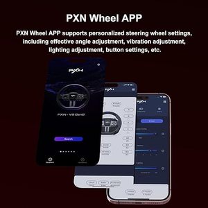Volant de course PXN-V9 Gen2 en gros - 270° et 900° °   Volant de simulation de course avec <span class=keywords><strong>3</strong></span> pédales, levier de vitesses en H, prise en charge de l'application et retour de vibrations - Product Image 6