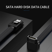 Kabel SATA 3.0 SATA3 III 6 GB/s, sudut kanan 90 derajat SSD HDD kabel SATA untuk Data & Hard Drive