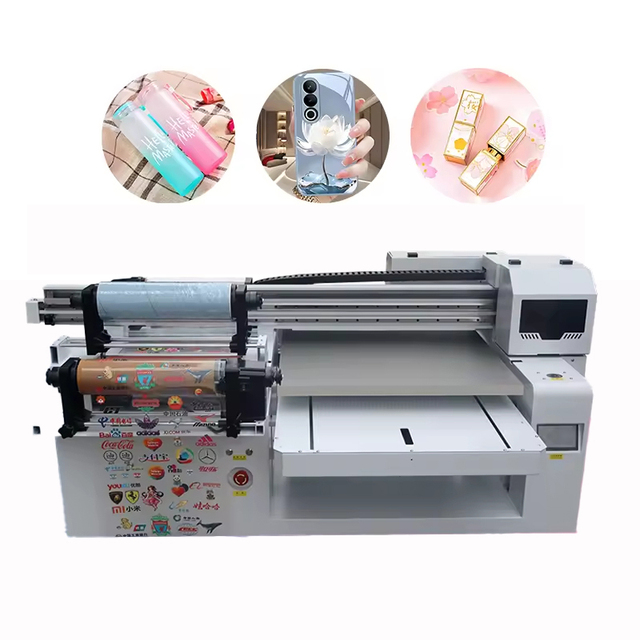 6090 UV DTF Printer Flatbed Inkjet Round Roll Flat Plastic Film UV DTF 60cm AB Film Sticker Printer Plastic Film UV Machine