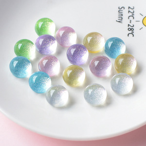 Venta al por Mayor de Materiales para Manualidades, Accesorios de Resina Semicirculares Transparentes con Diseño de Cielo Estrellado, Accesorios para el Cabello - Product Image 1