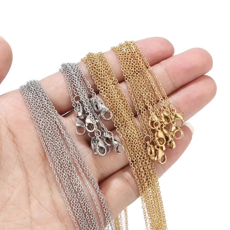 10 Pcs/lot 3 Size Stainless steel round squash cross chain necklace DIY jewelry making materials charm classic handmade