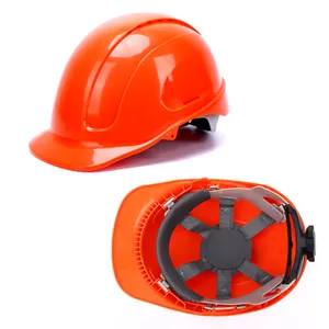 CE EN397 and ANSI Z89.1 orange ABS shell ventilation holes ppe protection hard hat construction safety helmet for workers