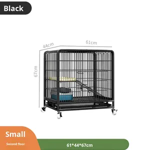 Bouton de cage d'exposition de chat en fil de métal de luxe pliable robuste conception à trois étages taille personnalisable pour une utilisation intérieure/extérieure - Product Image 5