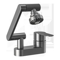 Robinet de lavabo double trou pour salle de bain, eau froide et chaude, double fonction, moderne et minimaliste, avec valve en céramique