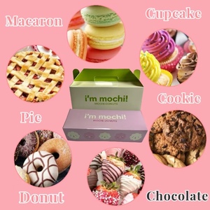 Grande scatola di cartone rosa scatole regalo personalizzate Auto Popup cioccolato ciambelle cartone di carta contenitore imballaggio ciambella involucro biscotti - Product Image 5