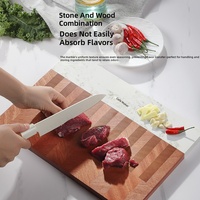 Planche à découper et bloc de préparation en bois de style piano, épaisseur 2,0 cm, durable et antibactérien pour la cuisine