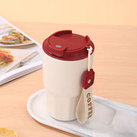 Mug isotherme en acier inoxydable de 480 ml avec couvercle à paille rabattable, pour voiture, bureau, usage quotidien, voyage, garde au chaud et au froid 6 à 12 heures