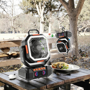 Ventilateur de voiture rechargeable pour extérieur, batterie 40000 mAh, USB, 158H, ventilateur de table portable, double moteur, camping, usage domestique, plastique - Product Image 2