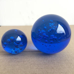 Bola esférica de burbuja de vidrio pesado, cristal azul, MH-Q0238 - Product Image 3