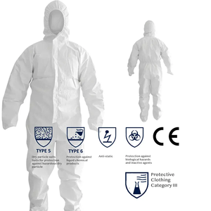 Combinaisons jetables personnalisables de haute qualité avec étiquette personnalisée pour pulvérisation chimique et usage médical, fabriquées en usine. - Product Image 2