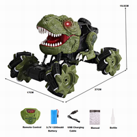 Juguete de camión monstruo con Control remoto para niños, juguete de simulación de dinosaurio, vehículo de derrape recargable, giros de Control remoto, coche acrobático de pulverización, 2,4G