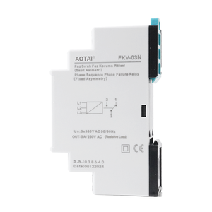Relé de Protección de Secuencia de Fase y Falla de Fase AOTAI FKV-03N, Interruptor Miniatura de Alta Potencia 3*380V CA Sin Neutro 50/60Hz para Riel DIN - Product Image 3