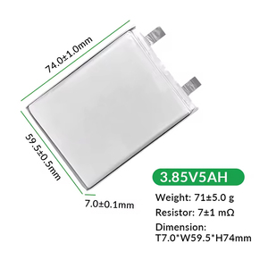 고안전성 반고체 리튬폴리머 배터리 셀 BW705880 3.85V 5Ah 5000mAh 1.5C 파워뱅크 드론 초박형 노트북용 - Product Image 5