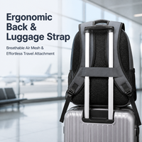 Sac à dos pour ordinateur portable professionnel unisexe 15 pouces Oxford grande capacité voyage 20-35L multi-poches fermeture éclair résistant à l'eau pour les trajets quotidiens