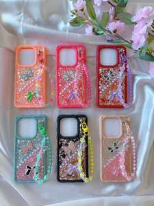 <span class=keywords><strong>Coque</strong></span> de téléphone colorée pour femme BAILI Factory avec bracelet chaîne de perles 3D et couvercle mobile en résine époxy pour <span class=keywords><strong>iPhone</strong></span> - Product Image 1