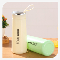 Offre Spéciale prix de gros 400ml Borosilicate Fruit infuseur à double paroi bouteilles d'eau en verre avec couvercle et tasses à infuseur