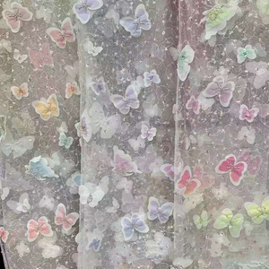 Africano francés colorido <span class=keywords><strong>mariposa</strong></span> 3D tul flor <span class=keywords><strong>Papillon</strong></span> brodede Perles Sur tissu tela de encaje bordado para mujer vestido de fiesta - Product Image 4